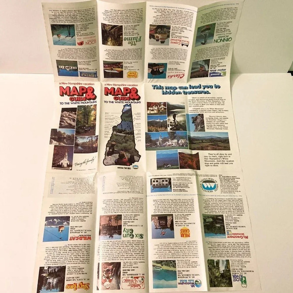 Vintage Lot of 2 New Hampshire Vacation Guide Map and Wildcat Ride Brochures - Picture 3 of 13